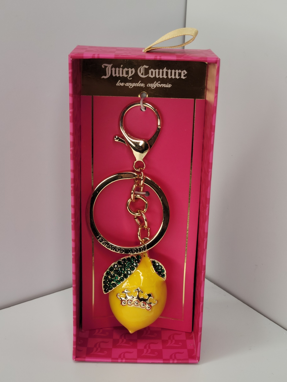 👉✨️ Juicy Couture Gold & Yellow Lemon Keychain